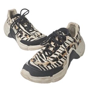 Mark Nason Neo Block Mix Up Animal Print Leopard Zebra Platform Sneakers Sz 6.5